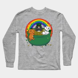 st patrick’s day lucky cats Long Sleeve T-Shirt